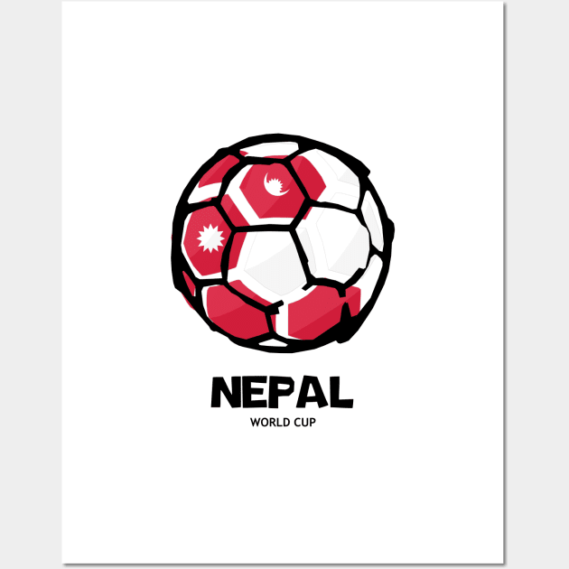 Nepal Football Country Flag Wall Art by KewaleeTee